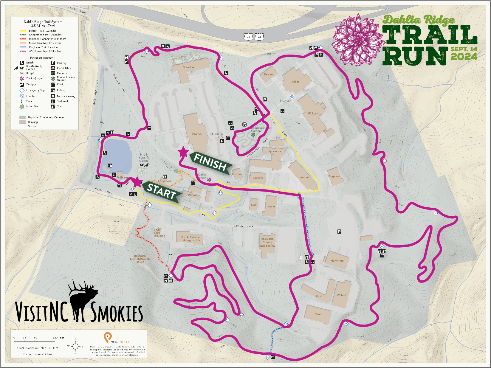 Dahlia Ridge Trail Run 5k Route Map