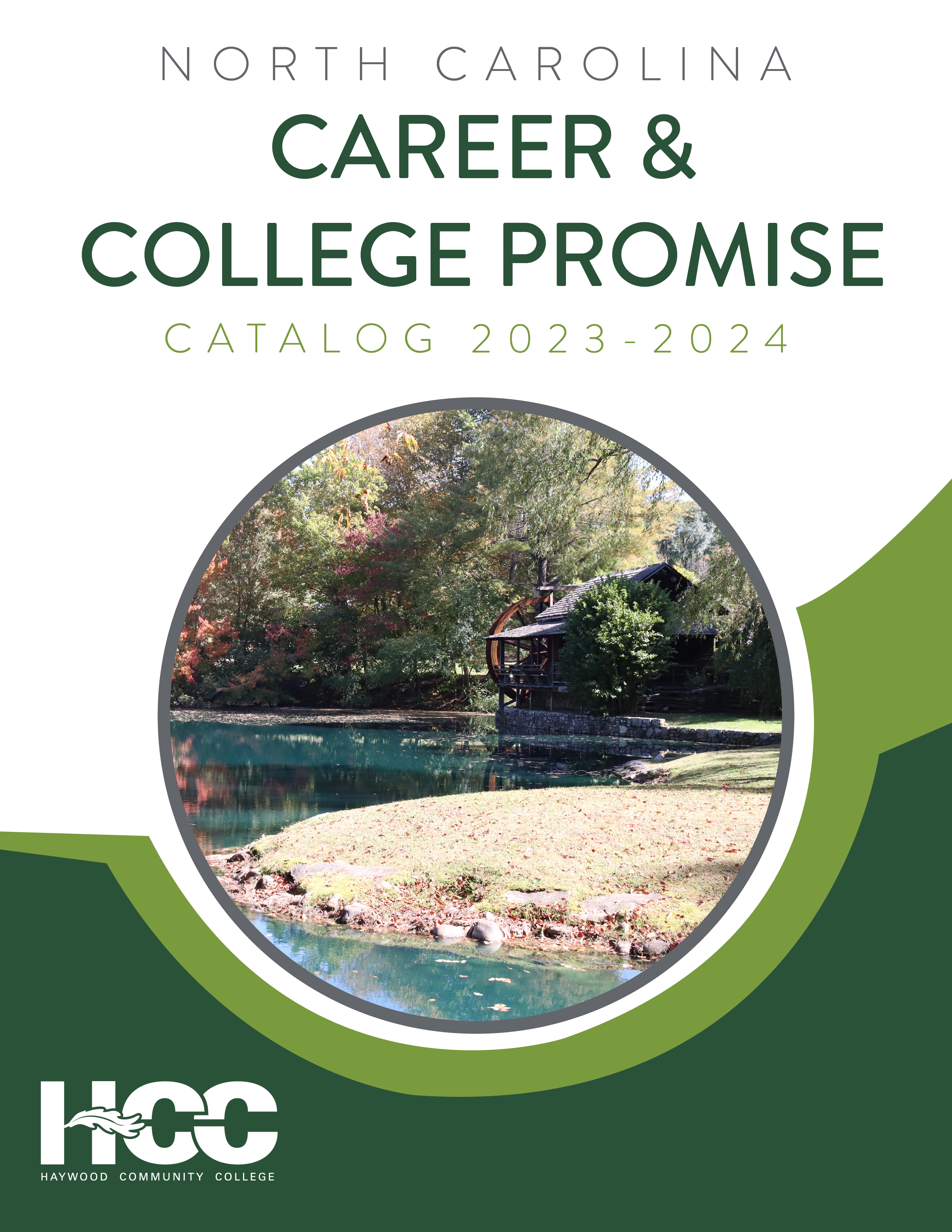 HCC Career & College Promise brochure cover with image of millpond